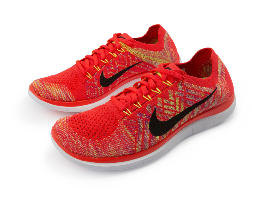 Nike Men's Free 4.0 Flyknit Running Shoes Bright Crimson/Black/Hot Lava