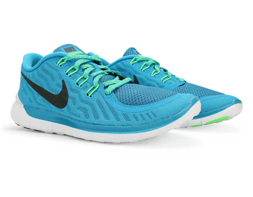 Nike Women's Free 5.0 Running Shoes Blue Lagoon/Black Volt/Green Cp
