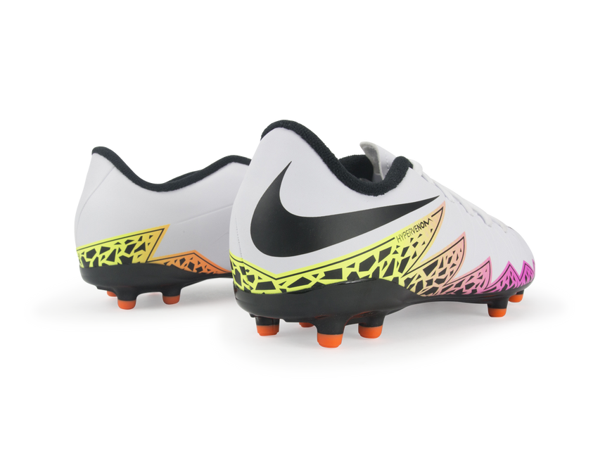 Nike Kids Hypervenom Phelon II FG White/Black/Total Orange