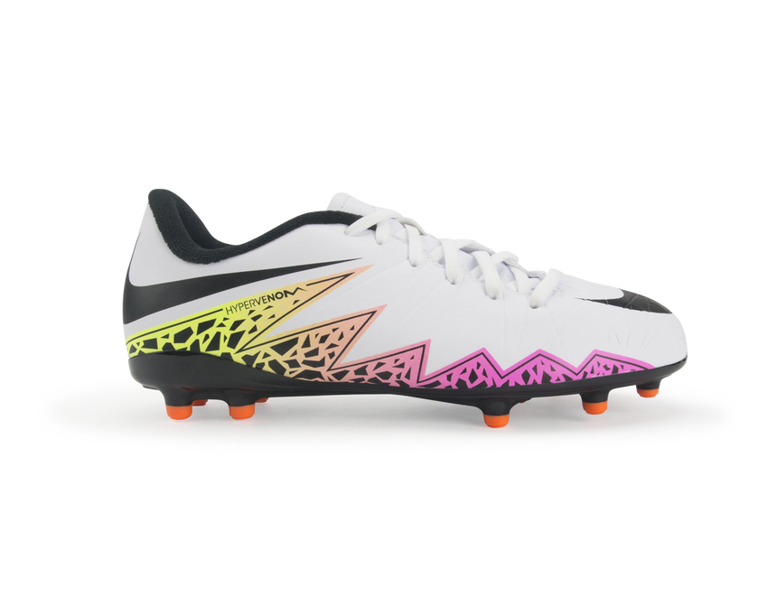 Nike Kids Hypervenom Phelon II FG White/Black/Total Orange