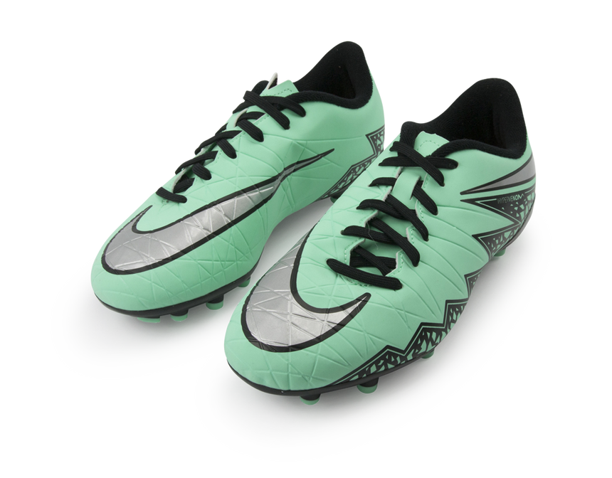 Nike Kids Hypervenom Phelon II FG Green Glow/Metallic Silver/Hyper Orange