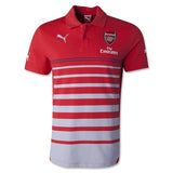 PUMA Men's Arsenal FC Leisure Hooped Polo High Risk Red/White