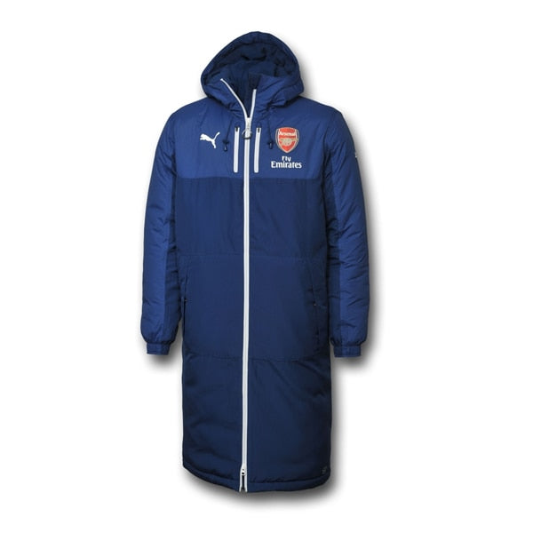 PUMA Men's Arsenal FC Long Bench Jacket Estate Blue/White