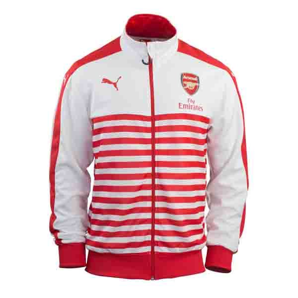 PUMA Men's Arsenal T7 Anthem Jacket White/High Risk Red