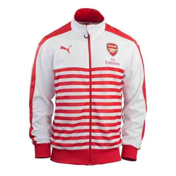 PUMA Men's Arsenal FC T7 Anthem Jacket White/High Risk Red