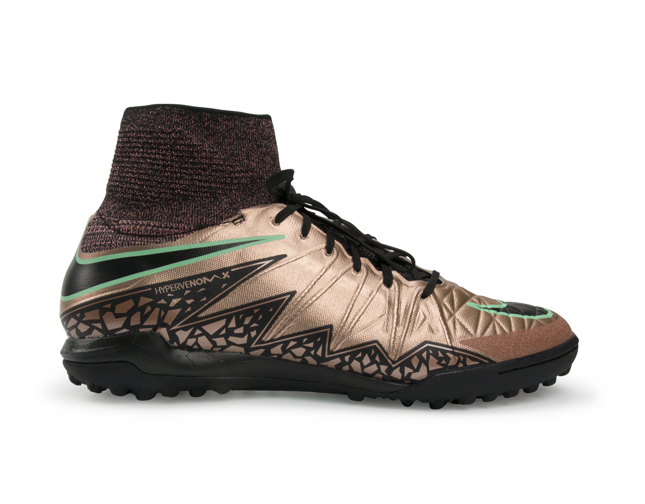 Nike Men s HypervenomX Proximo Turf Soccer Shoes Metallic Red Bronze Green Glow Black 6.5