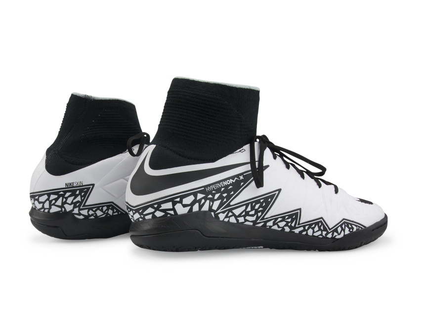 Nike Men's HypervenomX Proximo Indoor Soccer Shoes White/Black