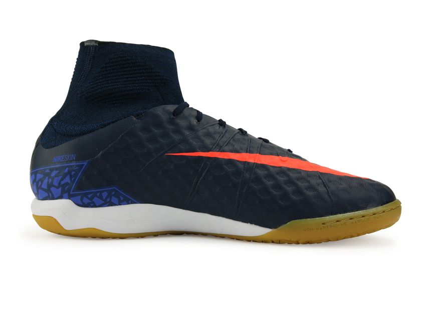 Nike Men's HypervenomX Proximo Indoor Soccer Shoes Obsidian/Total Crimson/Coastal Blue