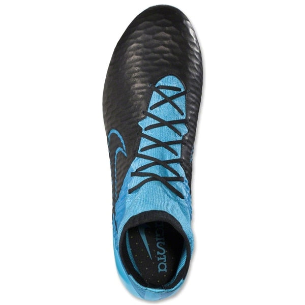 Nike Men's Magista Obra Leather FG Black/Torquoise Blue/Black