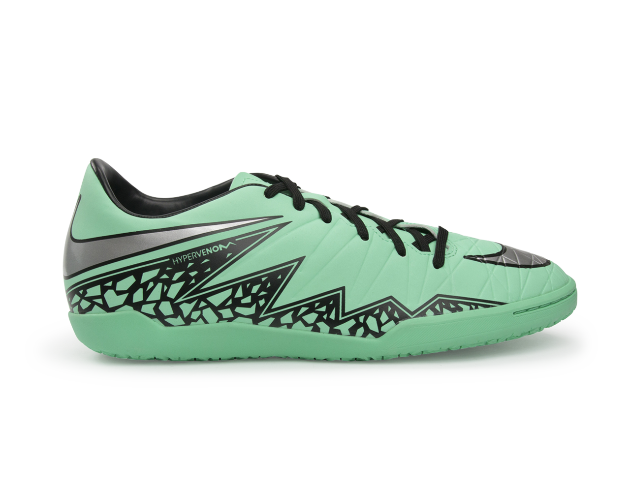 Nike Men's Hypervenom Phelon Indoor Soccer Shoes Green Glow/Metallic Silver/Hyper Orange