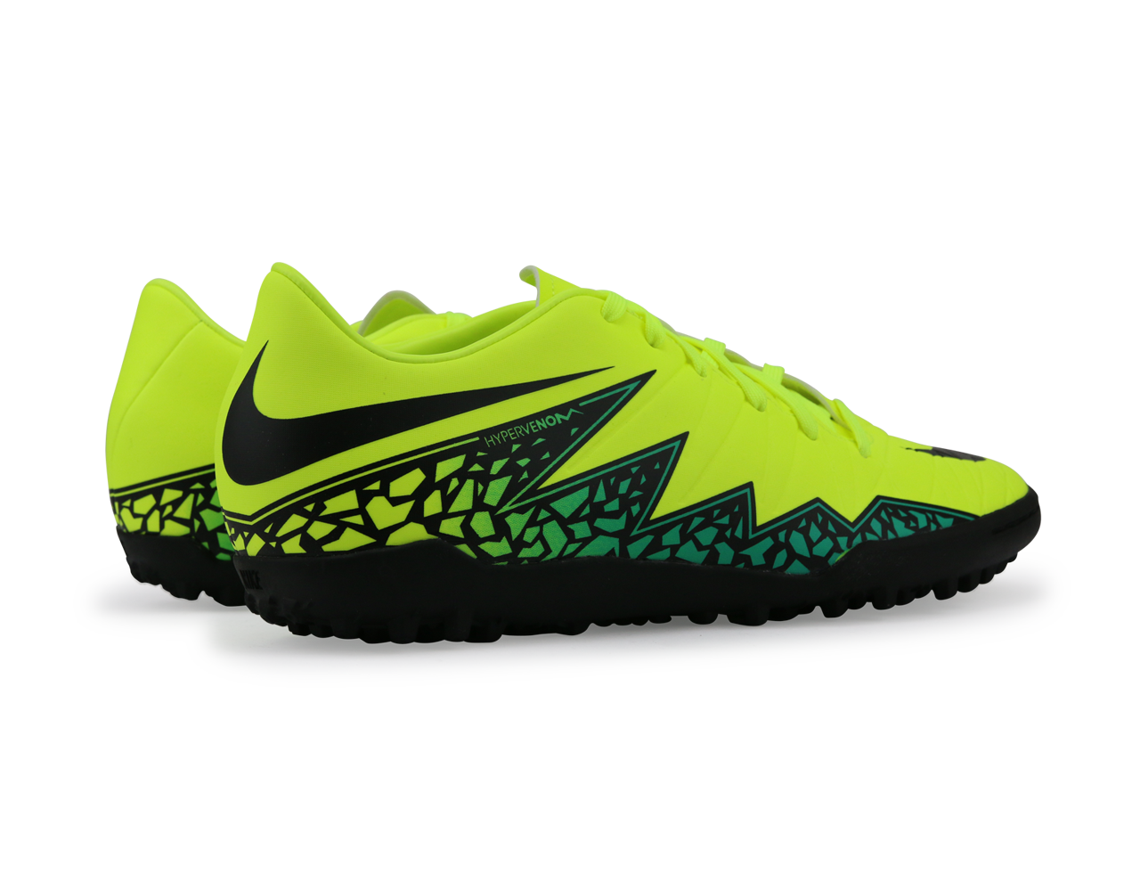 Nike Men's Hypervenom Phelon Turf Soccer Shoes Volt/Black Hyper Turqouise/Clear Jade