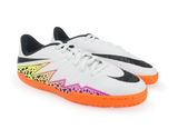 Nike Kids Hypervenom Phelon Indoor Soccer Shoes White/Black-Total Orange/Volt