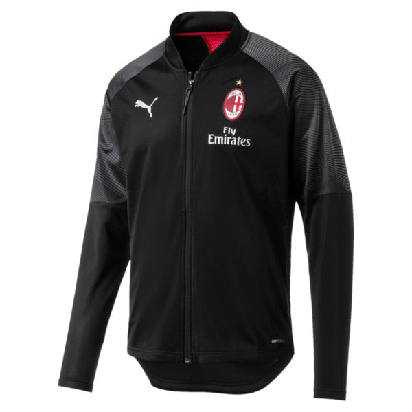 puma-mens-ac-milan-stadium-poly-jacket-black-red front