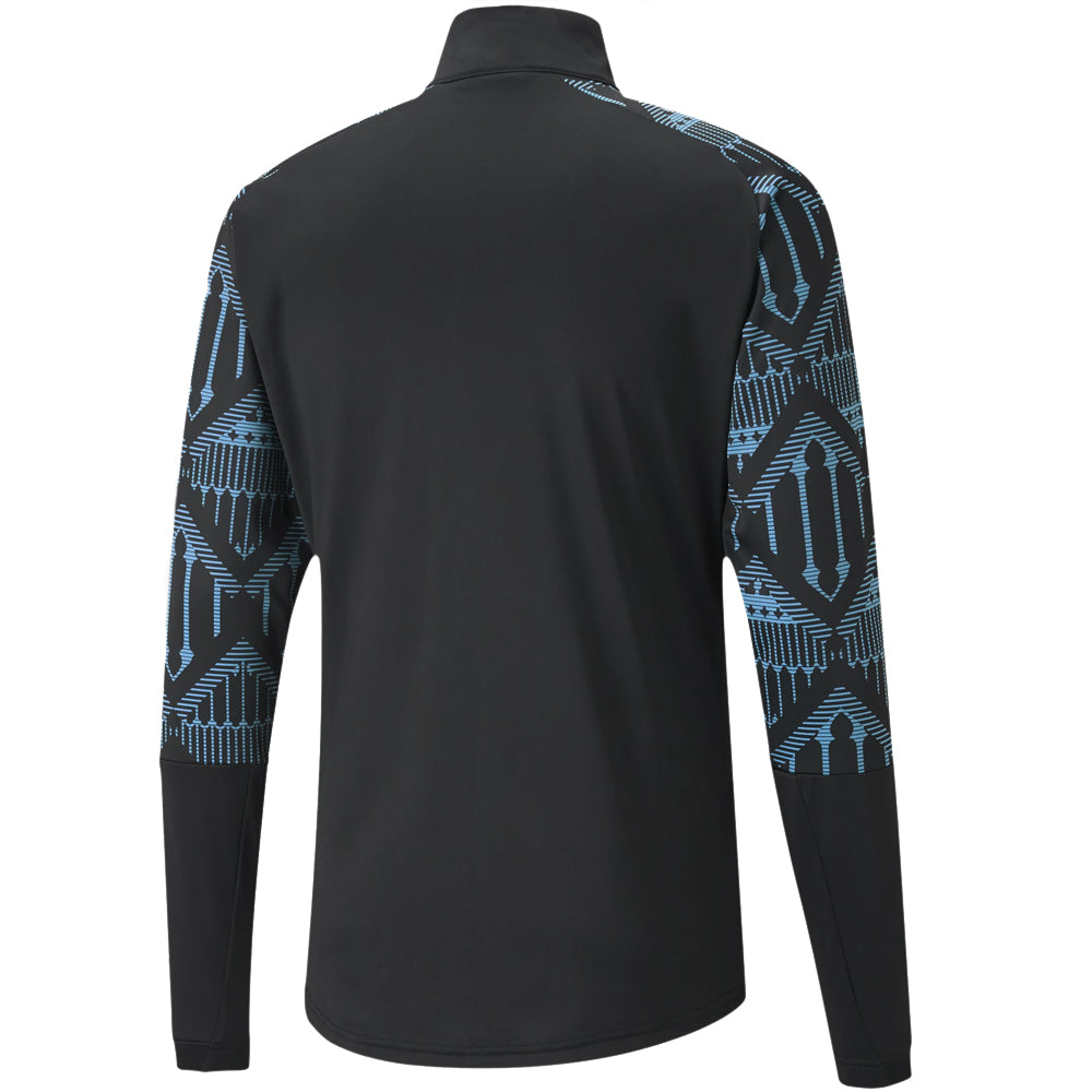 Puma Manchester City 2022-23 1/4 Zip Training Top - Black-Fizzy