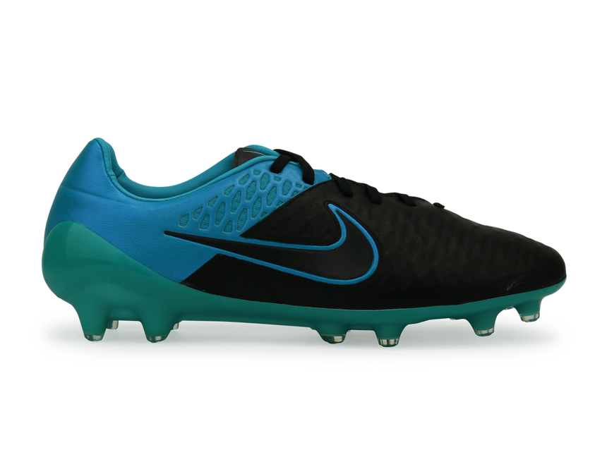 Nike Men's Magista Opus Leather FG Black/Torquoise Blue/Black