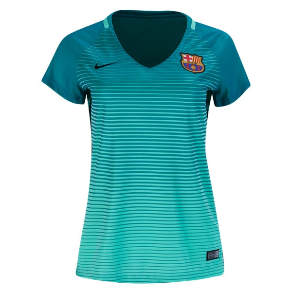 Nike Women's FC Barcelona 16/17 Third Jersey Green Glow/Energy/Black ...