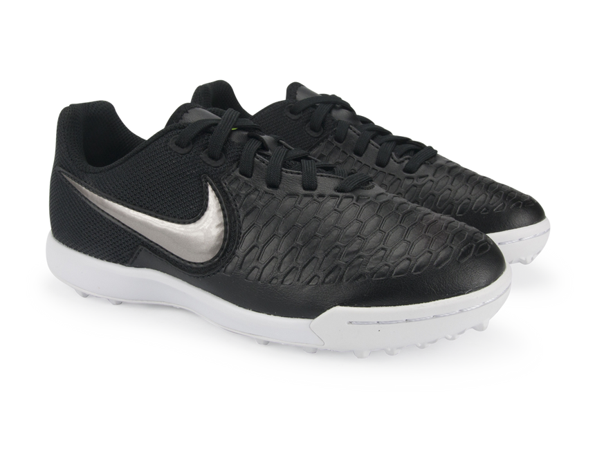 Nike Kids MagistaX Pro Turf Soccer Shoes Black/Metallic Pewter/White