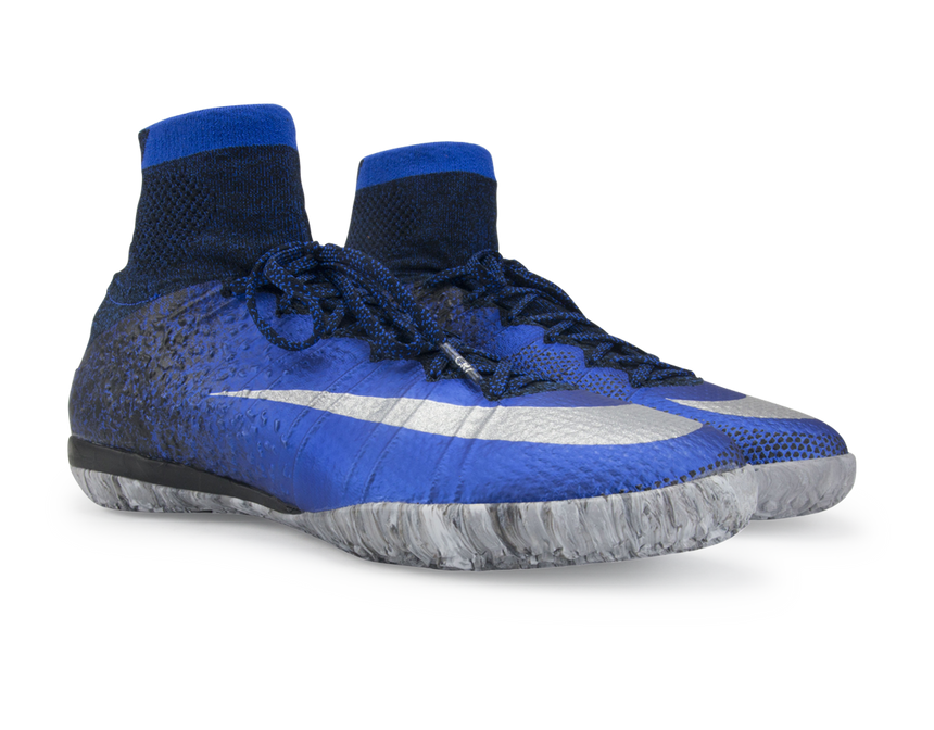 Nike Men's MercurialX Proximo CR Indoor Soccer Shoes Deep Royal Blue/Metallic Silver