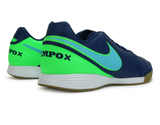 Nike Men's TiempoX Genio II Indoor Shoes Costal Blue/Polarized Blue/Rage Green