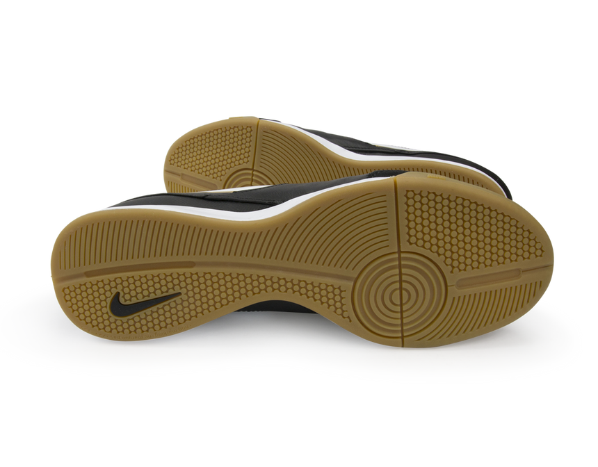 Nike Men's Tiempo Genio II Leather Indoor Soccer Shoes  Black/White/Metallic Gold