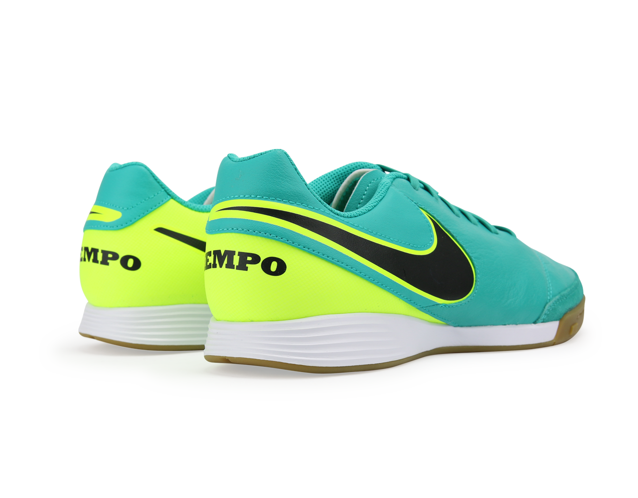Nike Men's Tiempo Genio II Leather Indoor Soccer Shoes Clear Jade/Black/Volt