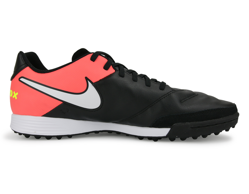 Nike Men's TiempoX Genio II Turf Shoes Black/White/Hyper Orange/Volt