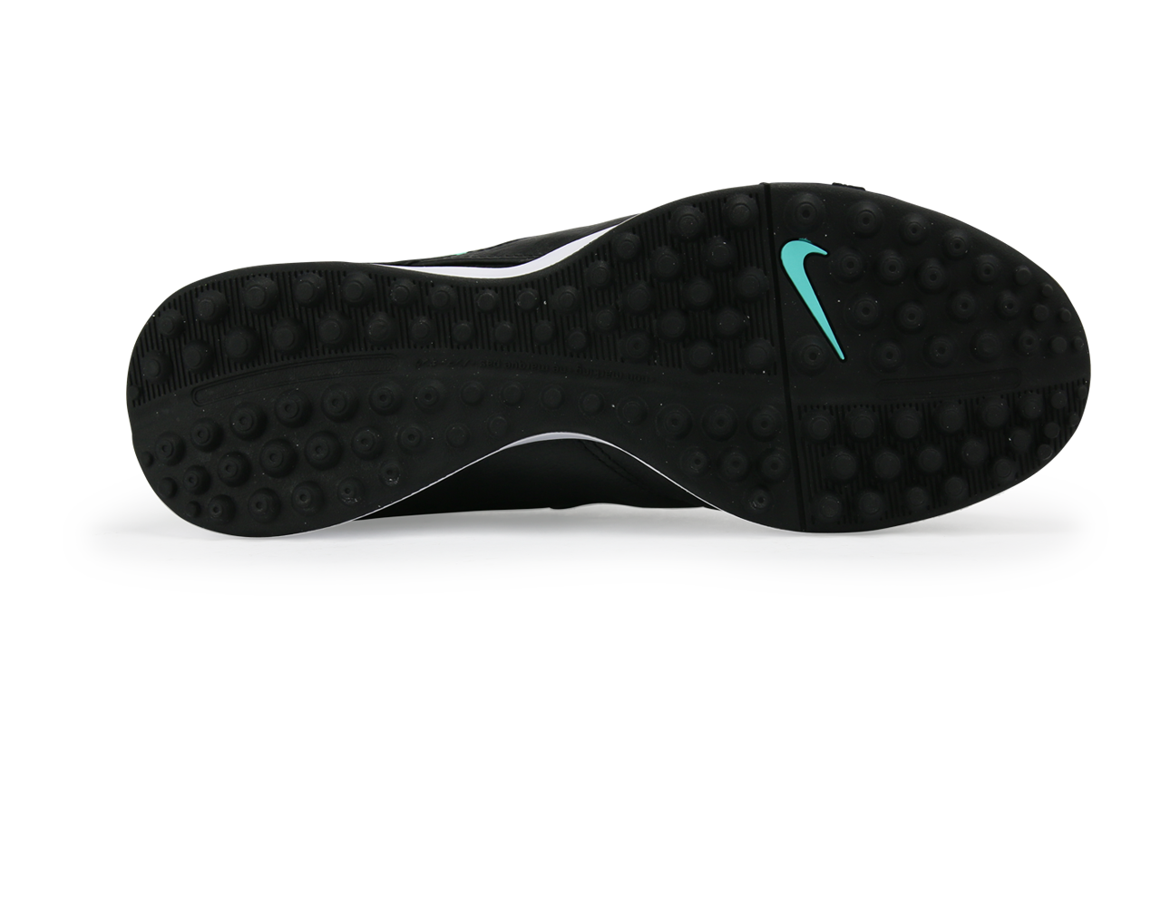 Nike Men's TiempoX Genio II Leather Turf Soccer Shoes Black/Hyper Turqouise