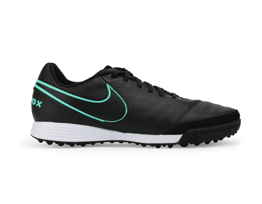Nike Men's TiempoX Genio II Leather Turf Soccer Shoes Black/Hyper