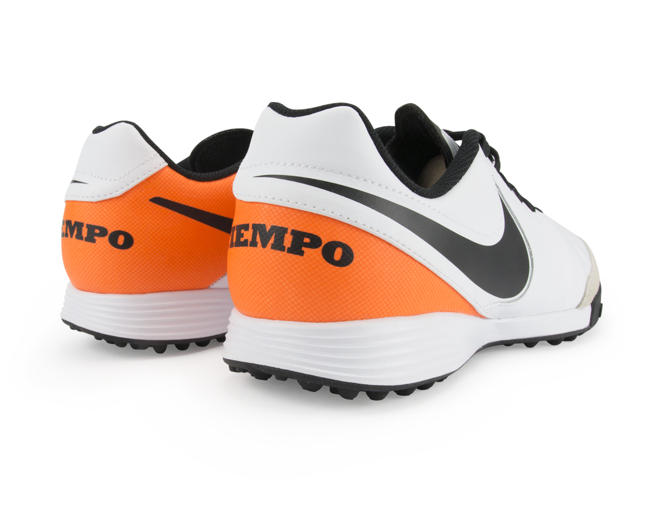 Nike Men s Tiempo Genio Leather Turf Soccer Shoes White Black Total Or Azteca Soccer