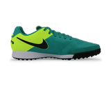 Nike Men's Tiempo Genio Leather Turf Soccer Shoes Clear Jade/Black/Volt