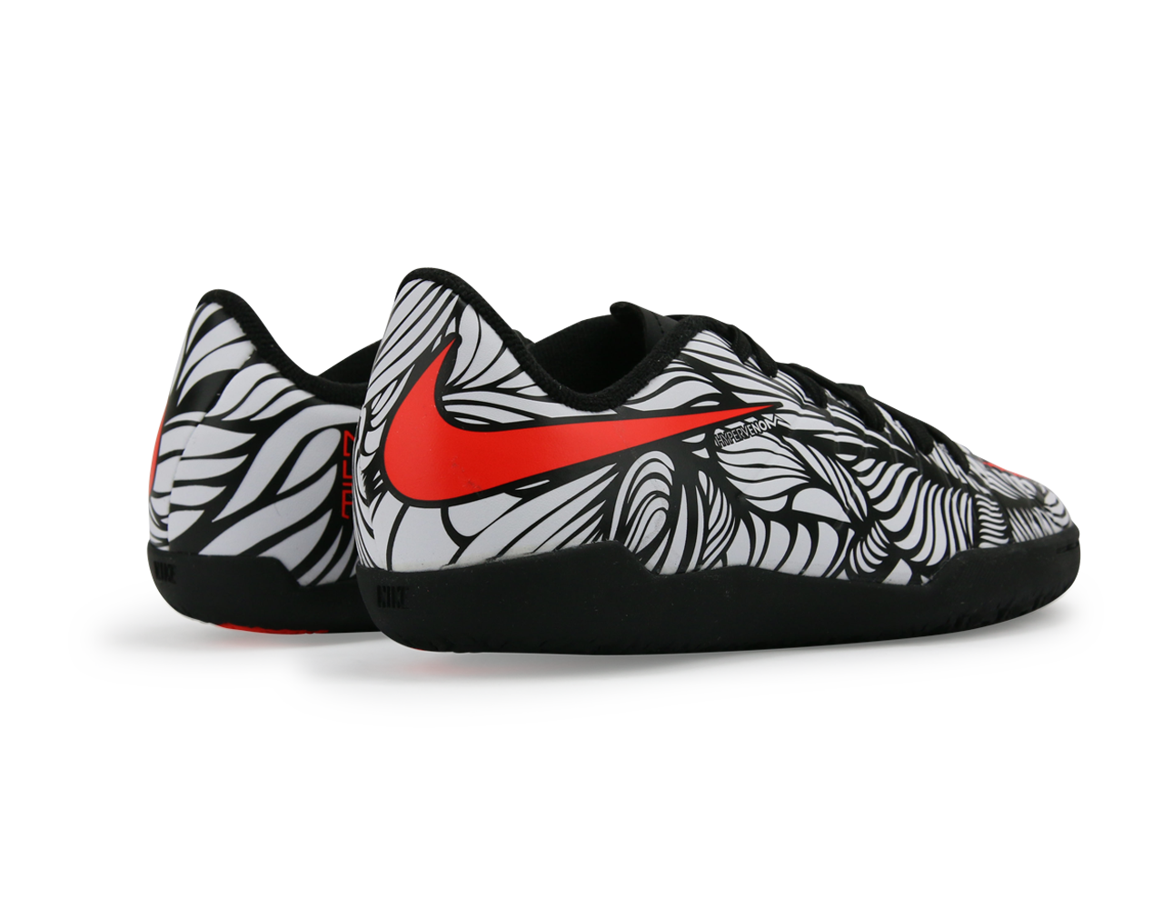 Nike Kids Hypervenom Phelon II NJR Indoor Soccer Shoes Black/Bright Crimson/White