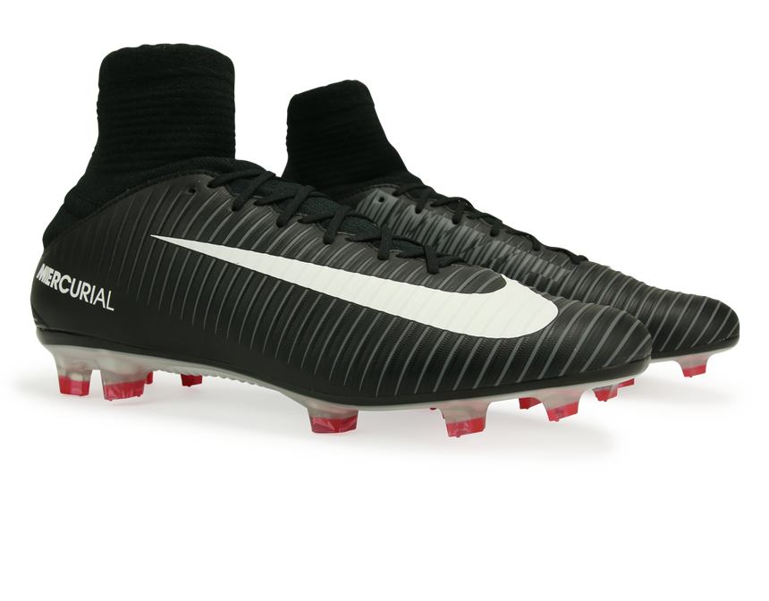 Nike Men's Mercurial Veloce III Dynamic Fit FG Black/White/Dark Grey/University Red
