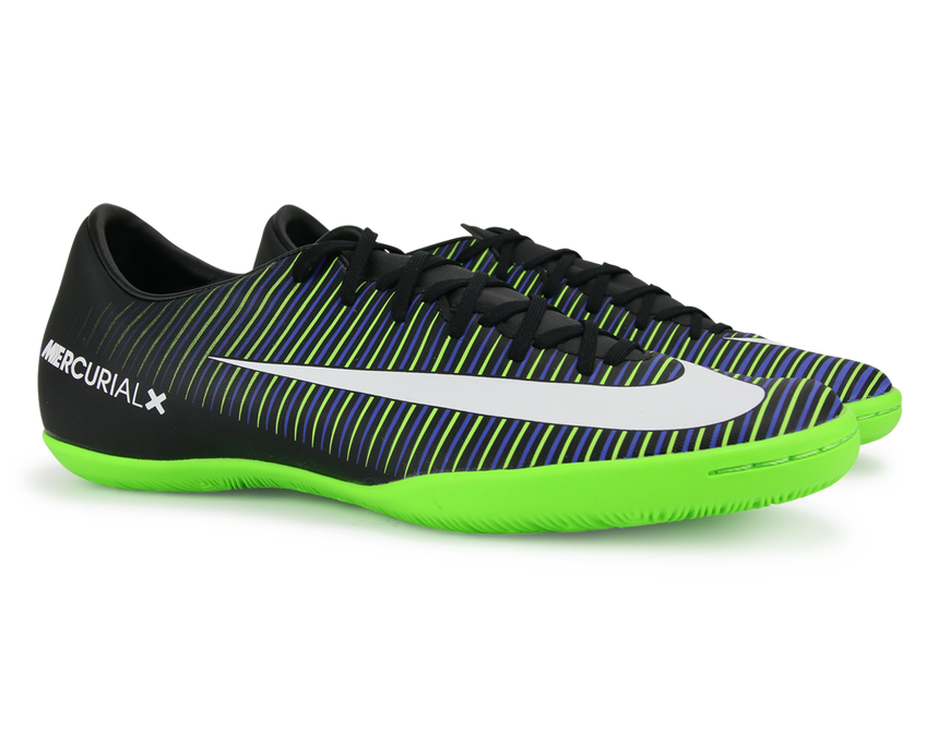 Nike Men's MercurialX Victory VI Indoor Shoes Black/White/Electric Green