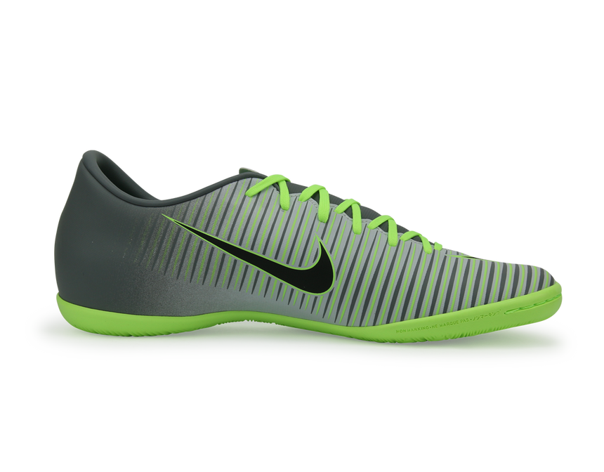 Nike Men's MercurialX Victory VI Indoor Soccer Shoes Pure Platinum/Black/Ghost Green
