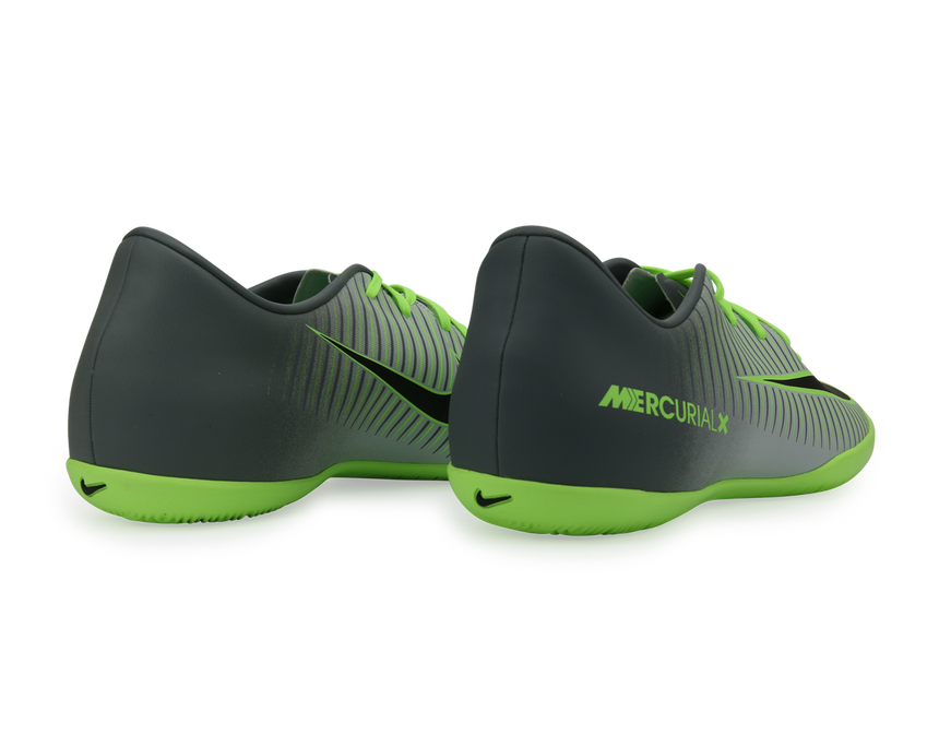 Nike Men's MercurialX Victory VI Indoor Soccer Shoes Pure Platinum/Black/Ghost Green