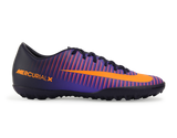 Nike Men's MercurialX Victory VI Turf Soccer Shoes Purple Dynasty/Bright Citrus/Hyper Grape