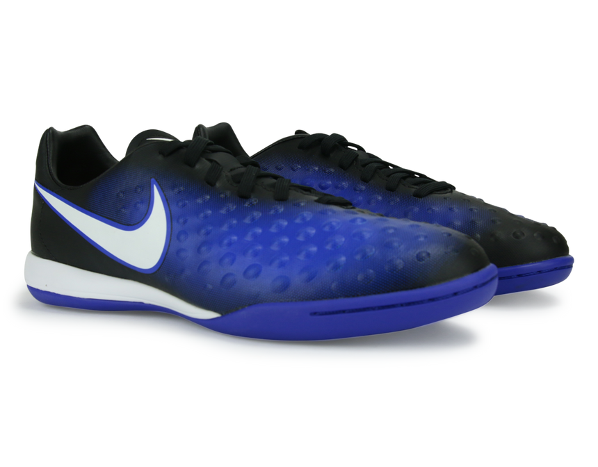 Nike Kids MagistaX Opus Indoor Soccer Shoes Black/White/Paramount Blue