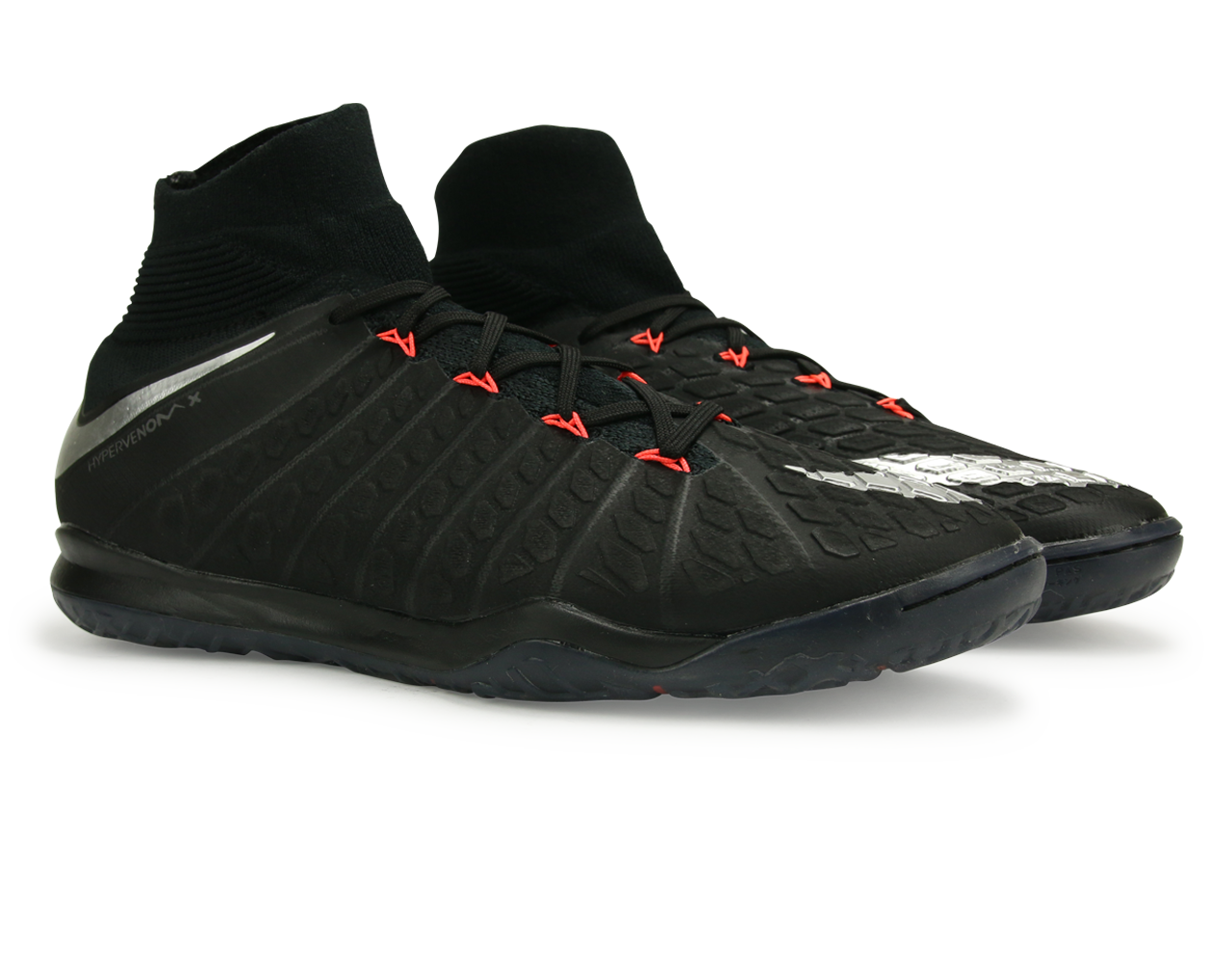 Nike Men s HypervenomX Proximo II Dynamic Fit Indoor Soccer Shoes Black Metalic Silver Anthracite 7.5