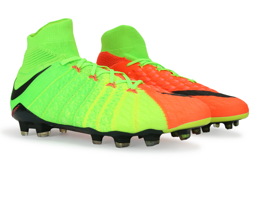 Nike Men's Hypervenom Phantom III Dynamic Fit FG Electric Green/Black/Hyper Orange