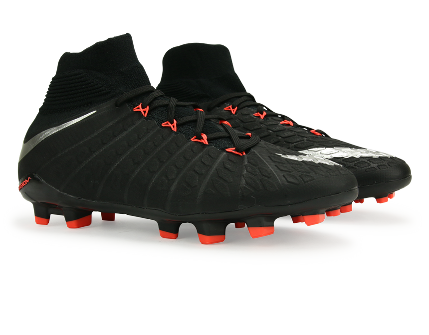 Nike Kids Hypervenom Phantom III Dynamic Fit FG Black/Metalic Silver/Anthracite
