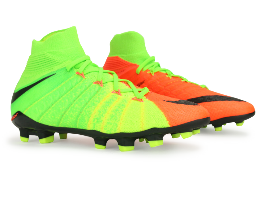 Nike Kids Hypervenom Phantom III Dynamic Fit FG Electric Green/Black/Hyper Orange