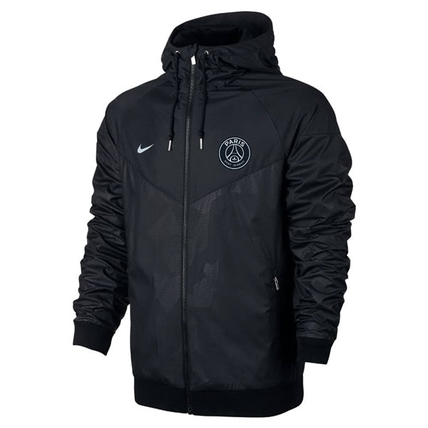 Nike Men's Paris Saint-Germain Authentic Windrunner Jacket Black/Pure Platinum