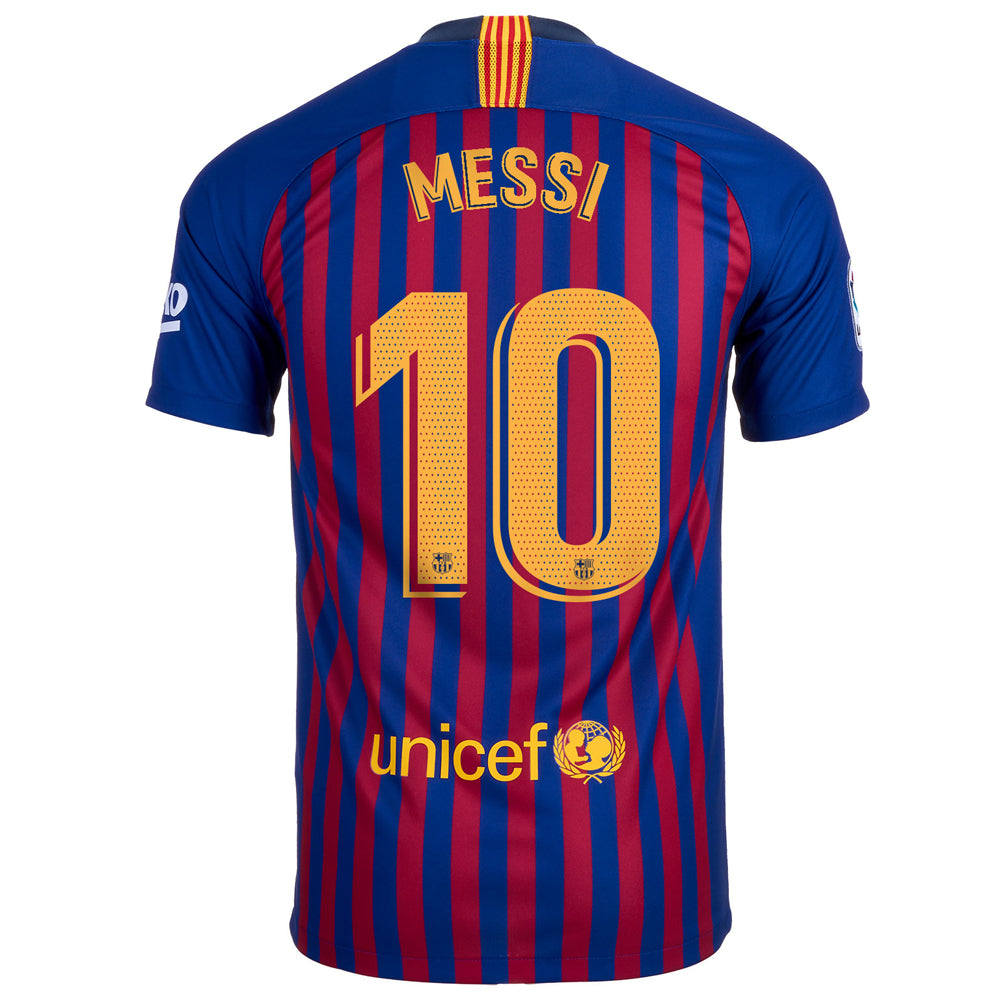 Nike Men's FC Barcelona 18/19 Messi Home Jersey Deep Royal/University –  Azteca Soccer