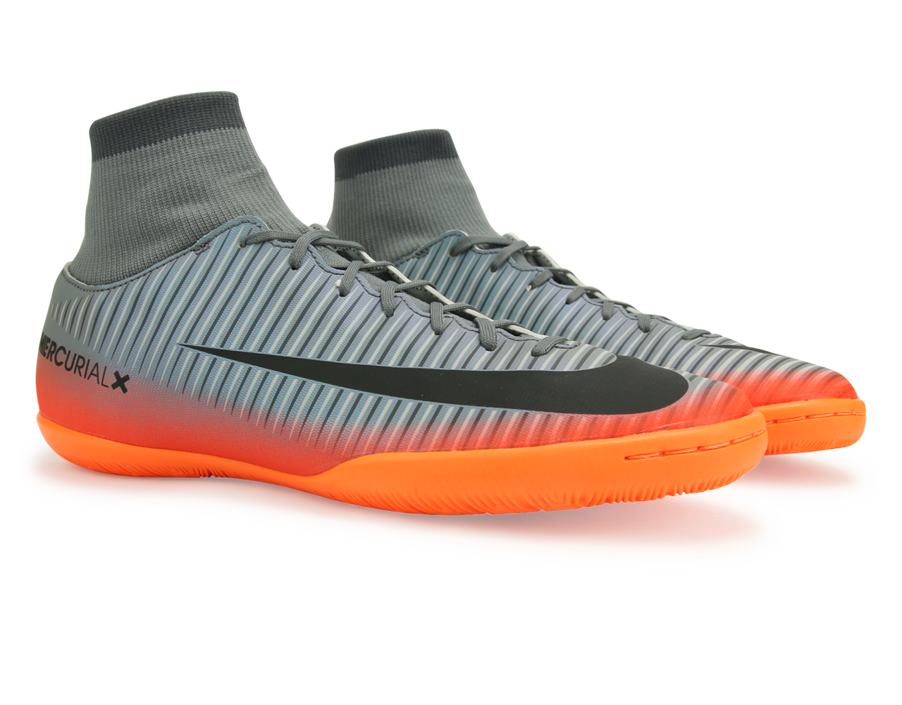 Nike Men's MercurialX Victory VI CR7 Dynamic Fit Indoor Soccer Shoes Cool Wolf GreyGrey/Metallic Hematite