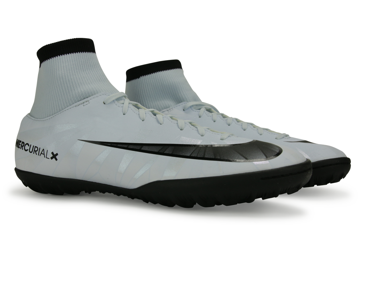 Nike Men's Mercurial Victory VI CR7 DF Turf Soccer Shoes Blue Tint/Black/White