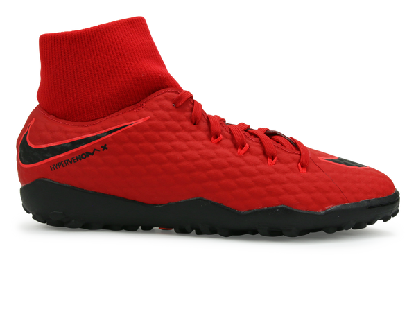 Nike Men s Hypervenom X Phelon 3 DF Turf Shoes University Red Black Azteca Soccer