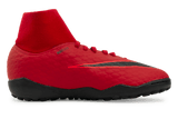 Nike Kids HypervenomX Phelon 3 DF Turf Soccer Shoes University Red