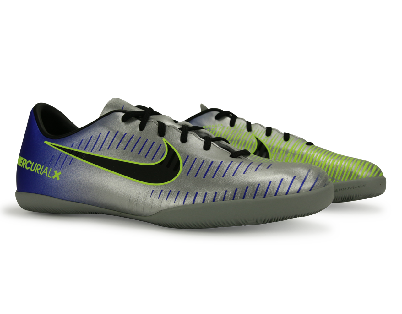Nike Kids MercurialX Victory 6 Neymar Jr Indoor Soccer Shoes Racer Blue/Black/Chrome/Volt