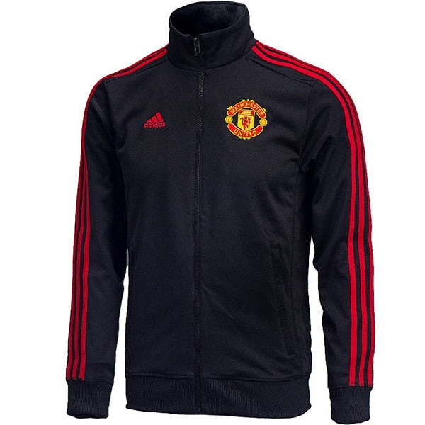 adidas Men's Manchester United 3 Stripes Track Jacket Black/Red