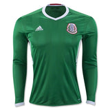 adidas Men's Mexico 16/17 Long Sleeve Home Jersey Green/Red/White